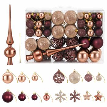 Weihnachtskugelset 111 stk. Champagner und Braun