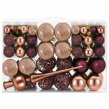 Weihnachtskugelset 111 stk. Champagner und Braun