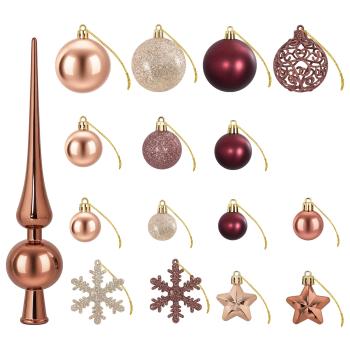 Weihnachtskugelset 111 stk. Champagner und Braun