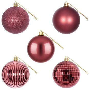 Weihnachtskugelset 50 stk. Weinrot Durchmesser 8 cm Polystyrol