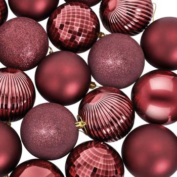 Weihnachtskugelset 50 stk. Weinrot Durchmesser 8 cm Polystyrol