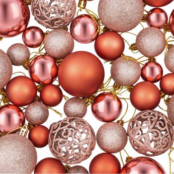 Weihnachtskugeln 100 Stk. Rosa und Rose 3 / 4 / 6 cm