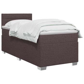 Boxspringbett mit Matratze Dunkelbraun 90 x 200 cm Stoff