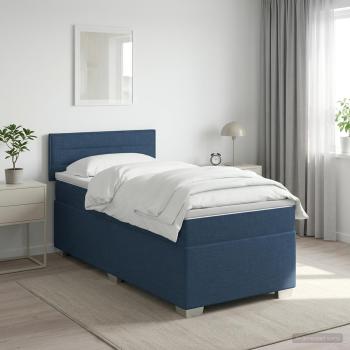 Boxspringbett mit Matratze und LED Dunkelbraun 90 x 200 cm