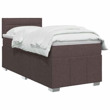 Boxspringbett mit Matratze Dunkelbraun 100 x 200 cm Stoff