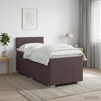 Boxspringbett mit Matratze Dunkelbraun 100 x 200 cm Stoff