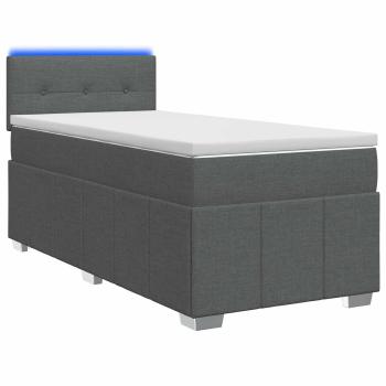Boxspringbett mit Matratze Dunkelgrau 100 x 200 cm Stoff