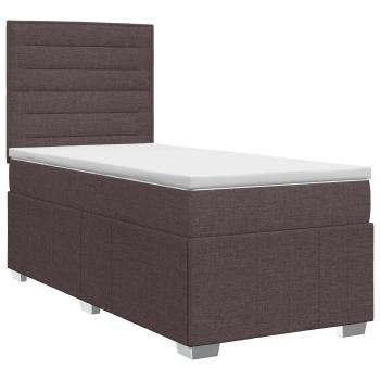 Boxspringbett mit Matratze Dunkelbraun 100 x 200 cm Stoff