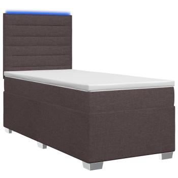 Boxspringbett mit Matratze Dunkelbraun 90 x 200 cm Stoff