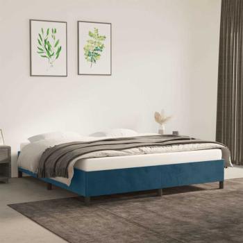 ARDEBO.de - Bettgestell ohne Matratze Dunkelblau 180x200 cm Samt