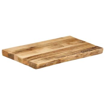 Tischplatte mit Baumkante 50x40x3,8 cm Raues Mango Massivholz