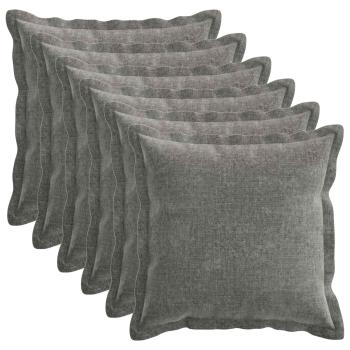 Wurfkissen 6 stk. HOUTEN Dunkelgrau 50 x 50 cm Chenille-Stoff