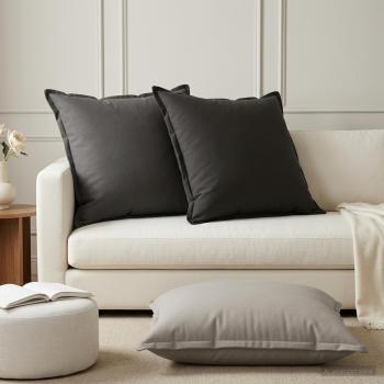 ARDEBO.de - Wurfkissen 2 stk. HOUTEN Anthrazit 70 x 70 cm Polyester