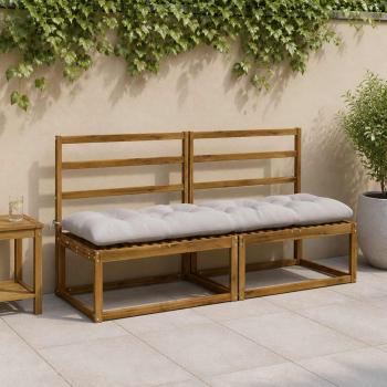 ARDEBO.de - Bankkissen VIANEN 2 stk. 100 % Polyester Weiß 180 x 50 x 12 cm