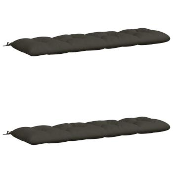 Bankkissen VIANEN 2 stk. 100 % Polyester Anthrazit