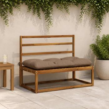 ARDEBO.de - Bankkissen VIANEN 2 stk. 100 % Polyester Taupe 120 x 60 x 12 cm