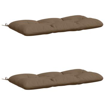 Bankkissen VIANEN 2 stk. 100 % Polyester Taupe 120 x 60 x 12 cm