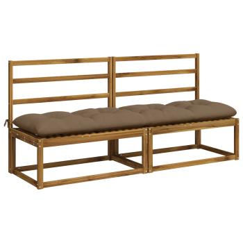 Bankkissen VIANEN 2 stk. 100 % Polyester Taupe 190 x 50 x 12 cm
