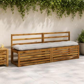 ARDEBO.de - Bankkissen VIANEN 2 stk. 100 % Polyester Weiß 200 x 40 x 12 cm