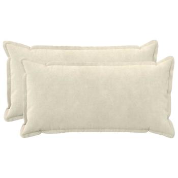 ARDEBO.de - Wurfkissen 2 stk. HOUTEN Creme 40 x 70 cm Mikrofaser Fleece