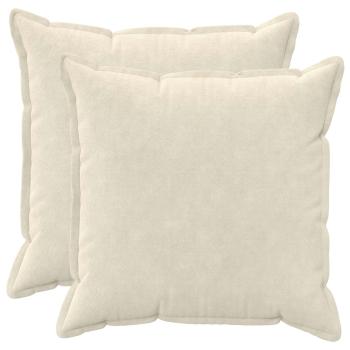 ARDEBO.de - Wurfkissen 2 stk. HOUTEN Creme 70 x 70 cm Mikrofaser Fleece