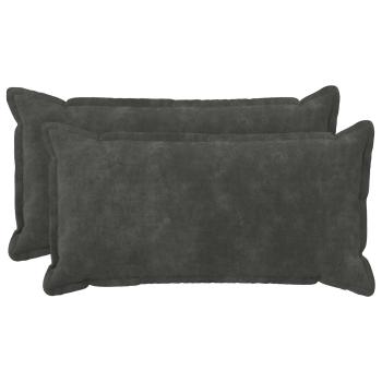 ARDEBO.de - Wurfkissen 2 stk. HOUTEN Anthrazit 40 x 70 cm Mikrofaser Fleece