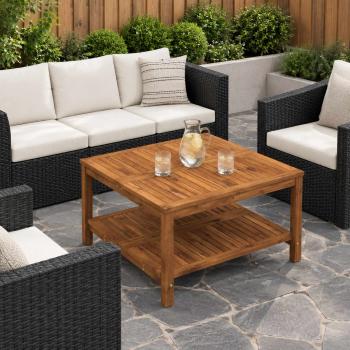 ARDEBO.de - Couchtisch LAREN Natur 80,5 x 80 x 45 cm Massivholz Akazie