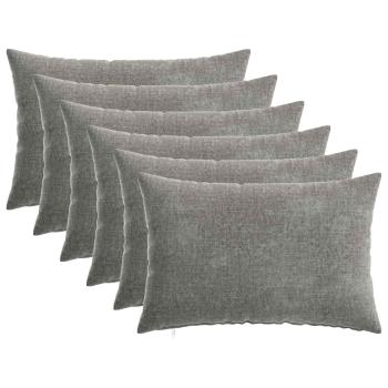 Wurfkissen 6 stk. HEERLEN Dunkelgrau 40 x 60 cm Chenille-Stoff