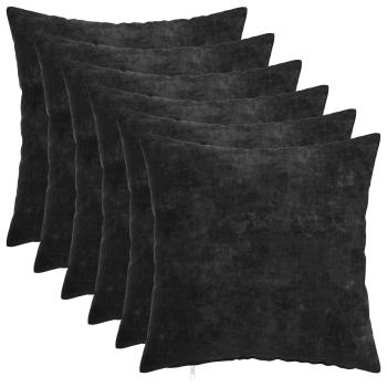 Wurfkissen 6 stk. HEERLEN Anthrazit 30 x 30 cm Chenille-Stoff