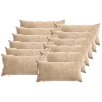 Wurfkissen 12 stk. HEERLEN Taupe 40 x 80 cm Chenille-Stoff
