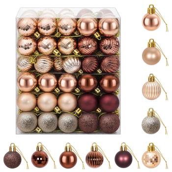 Weihnachtskugelset 150 stk. Champagner und Braun