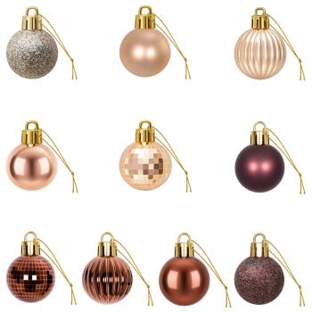 Weihnachtskugelset 150 stk. Champagner und Braun