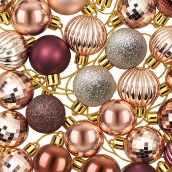 Weihnachtskugelset 150 stk. Champagner und Braun