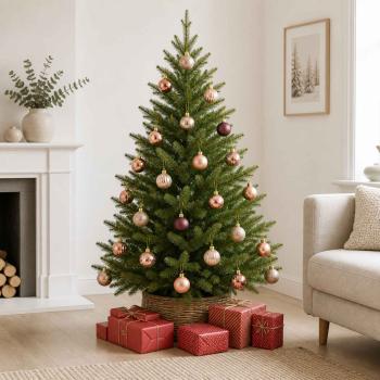 ARDEBO.de - Weihnachtskugelset 100 stk. Champagner und Braun 4 cm