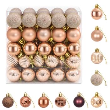 Weihnachtskugelset 100 stk. Champagner und Braun 4 cm