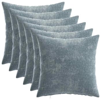Wurfkissen 6 stk. HEERLEN Hellblau 40 x 40 cm Chenille-Stoff