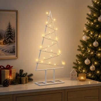 ARDEBO.de - Metall Weihnachtsbaum KUOPIO 60 cm Warmes Weiß Stahl Weiß