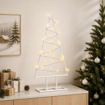 Metall Weihnachtsbaum KUOPIO 60 cm Warmes Weiß Stahl Weiß