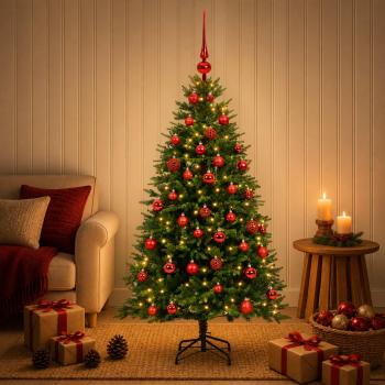 ARDEBO.de - Künstlicher Weihnachtsbaum mit Kugel 150 cm 150 LEDs