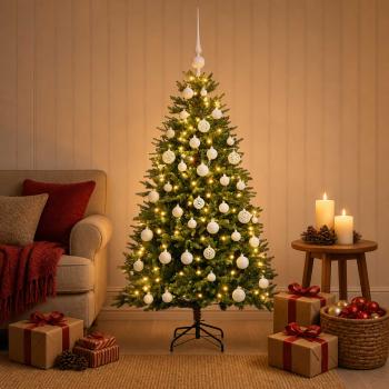 ARDEBO.de - Künstlicher Weihnachtsbaum mit Kugel 150 cm 150 LEDs
