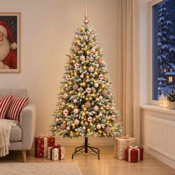 Künstlicher Weihnachtsbaum mit Kugel 210 cm 300 LEDs