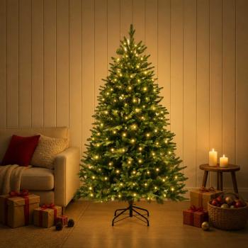 ARDEBO.de - Künstlicher klappbarer Weihnachtsbaum 240 cm 300 LEDs