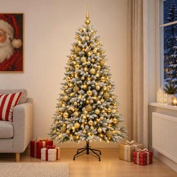 ARDEBO.de - Künstlicher Weihnachtsbaum mit Kugel 210 cm 300 LEDs
