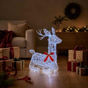 3D Weihnachtsrentier LOVIISA 140 LEDs Blau 55 x 22 x 63 cm