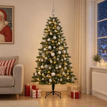 ARDEBO.de - Künstlicher Weihnachtsbaum mit Kugel 180 cm 300 LEDs