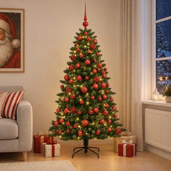 ARDEBO.de - Künstlicher Weihnachtsbaum mit Kugel 210 cm 300 LEDs