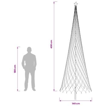 LED-Weihnachtsbaum EKENAS 400 cm 450 LEDs Warmes Weiß Eisen