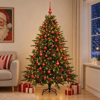 Künstlicher Weihnachtsbaum mit Weihnachtskugel 180 cm 300 LEDs