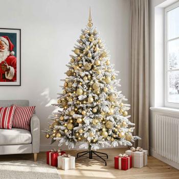 ARDEBO.de - Künstlicher Weihnachtsbaum mit Weihnachtskugel 180 cm 300 LEDs