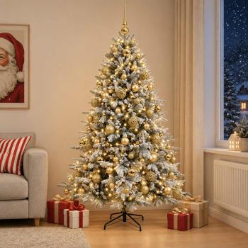 Künstlicher Weihnachtsbaum mit Weihnachtskugel 180 cm 300 LEDs